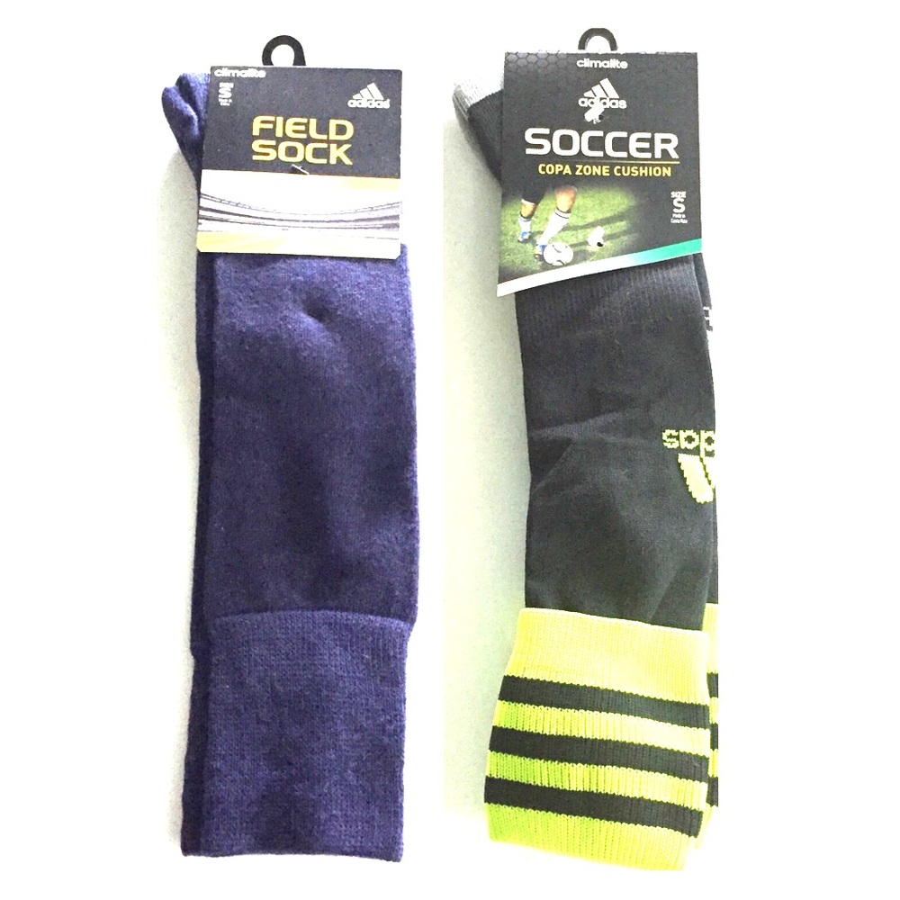 2 Pairs Adidas Climalite Soccer/Sports Socks - Size Small